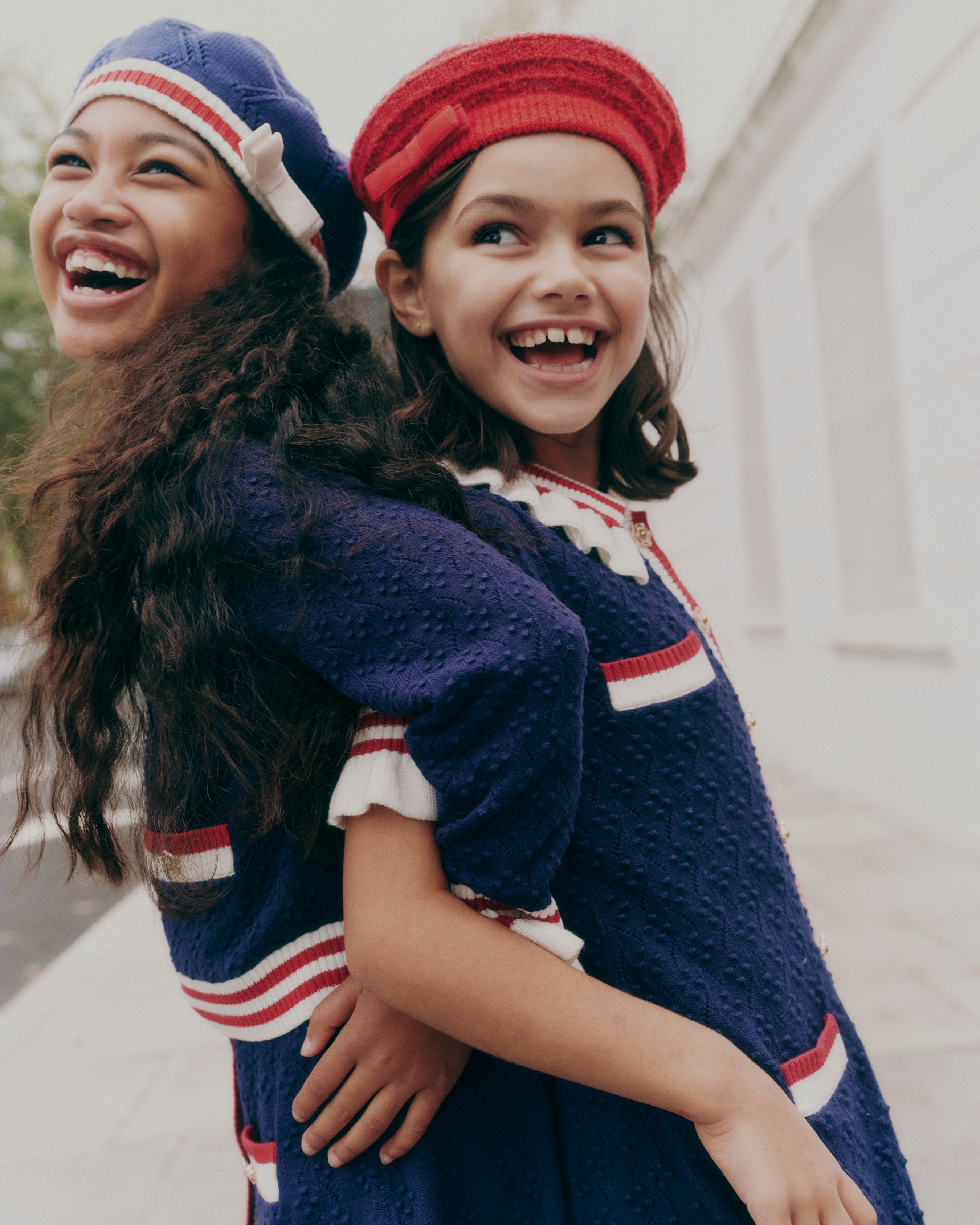 Navy Textured Knit Beret