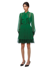 Green Chiffon Mini Dress