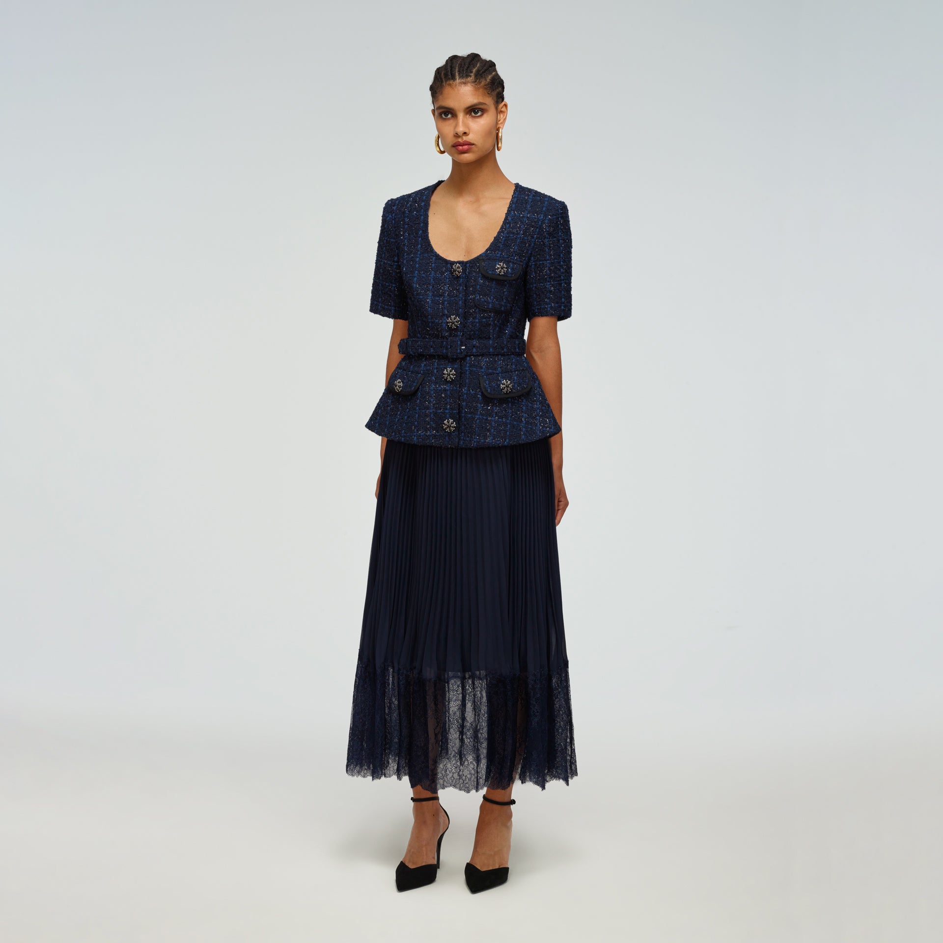 Self portrait navy dress sales