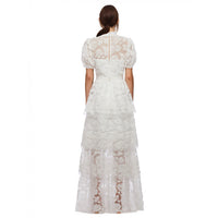 Ribbon Lace Tiered Maxi Dress