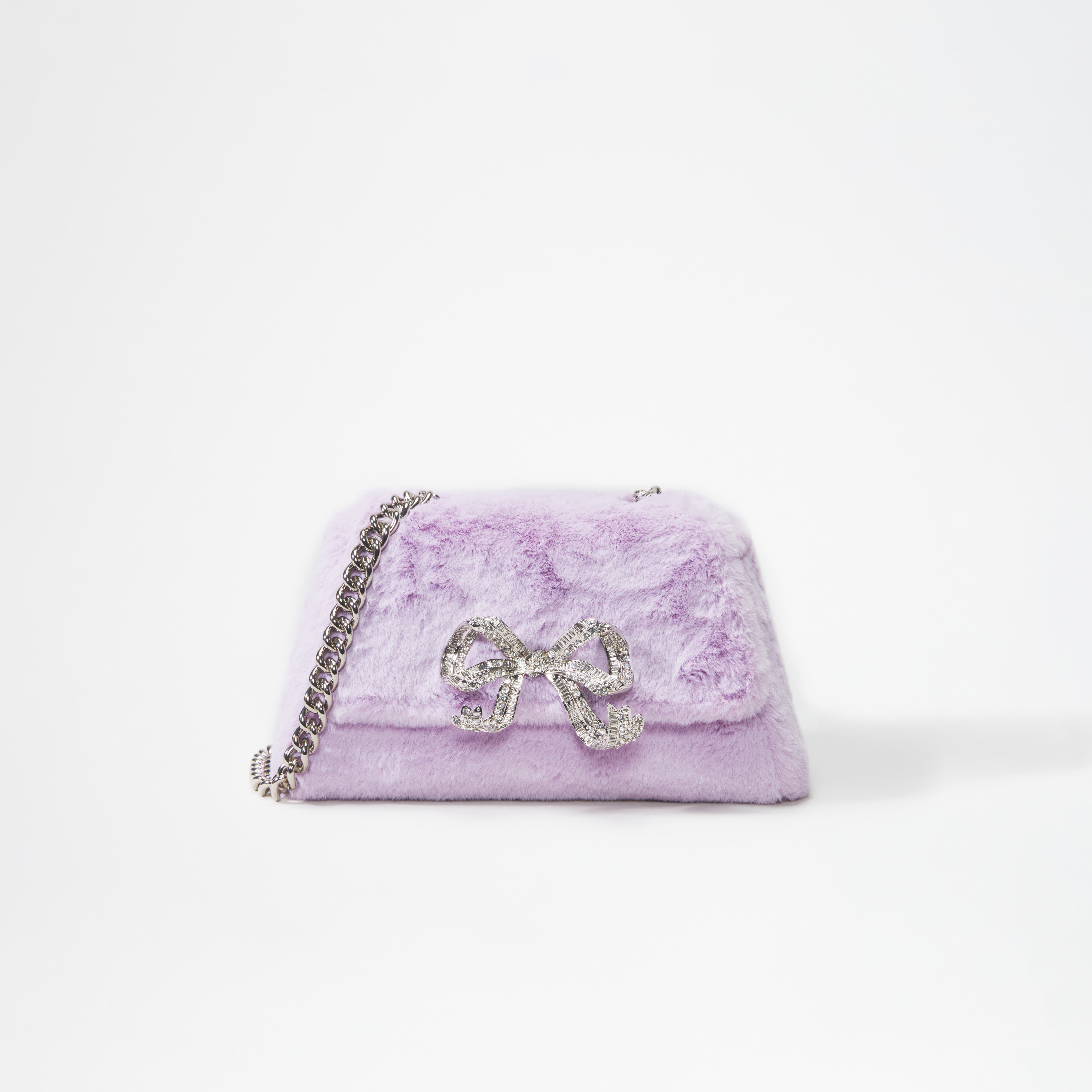 Nicola Faux Fur Clutch with Chain Strap