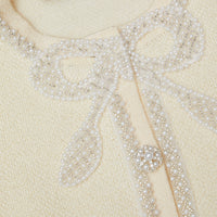 Cream Bow Knit Mini Dress