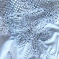 White Cotton Guipure Lace Bib Mini Dress