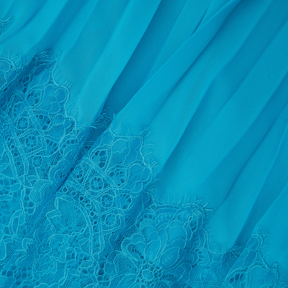 Blue Chiffon Lace Midi Dress – self-portrait-US