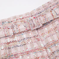 Pink Sequin Boucle Shorts