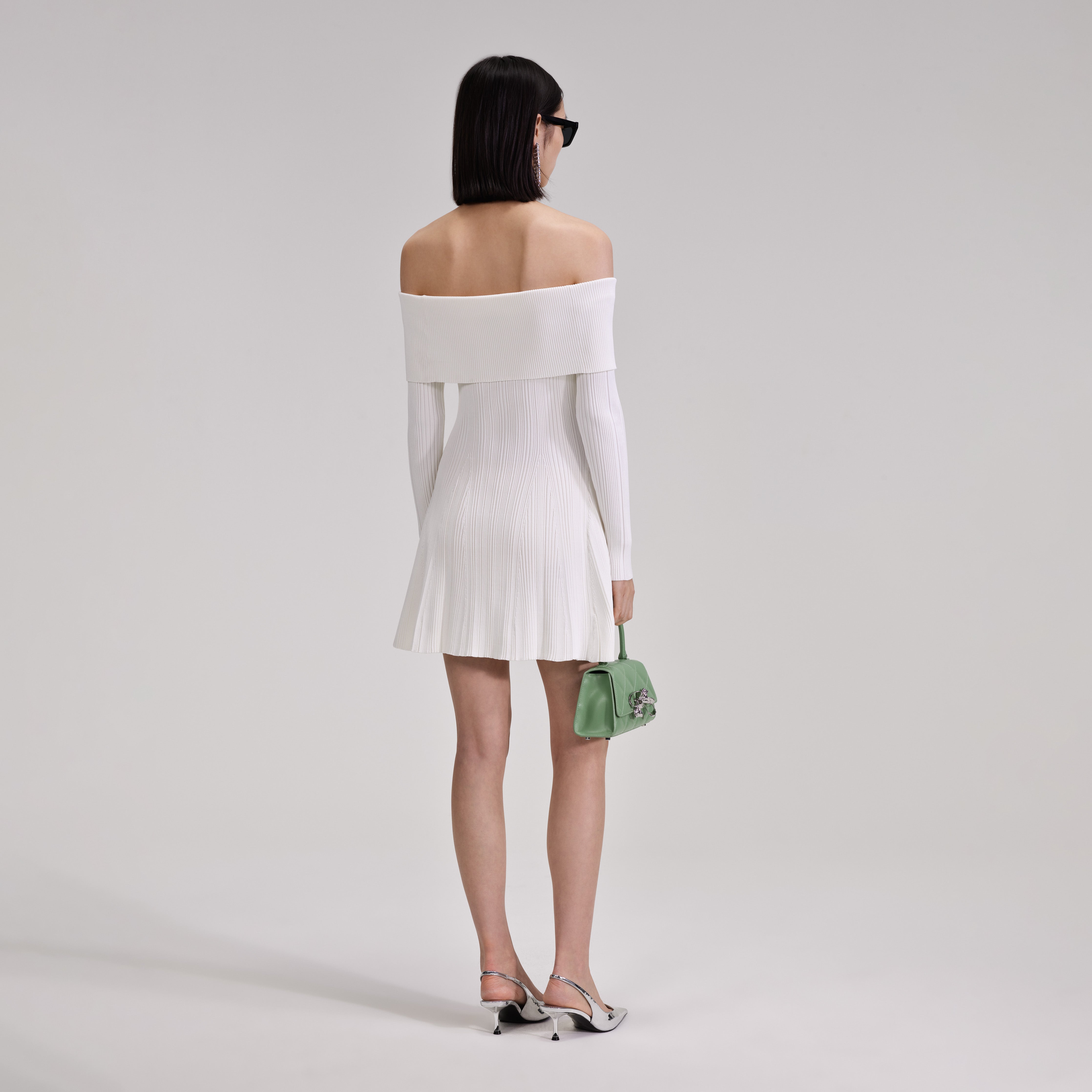 andmary Aurora knit mini dress White タグ付 【1月迄特価