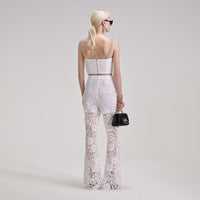 White Cord Lace Trousers