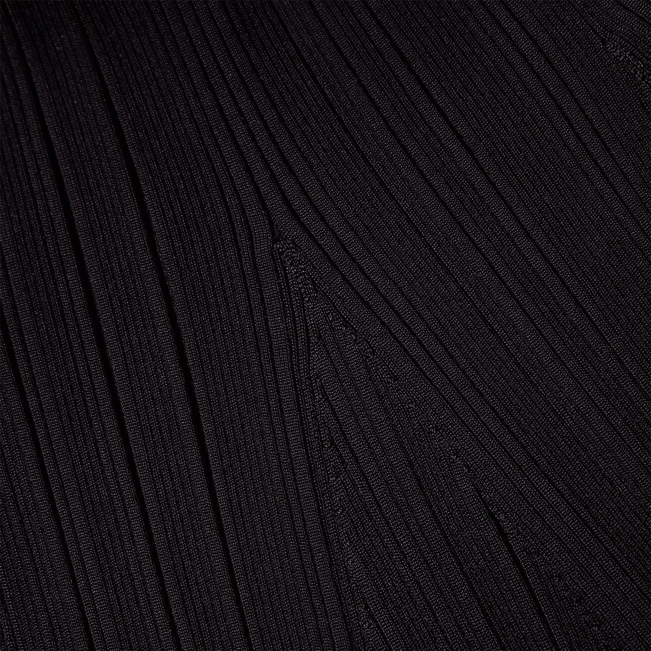 Black Ribbed Knit Midi Dress