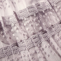 Lilac Tiered Lace Midi Dress