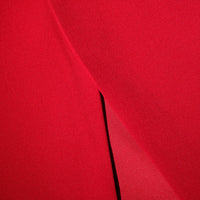Red Crepe Wrap Mini Dress