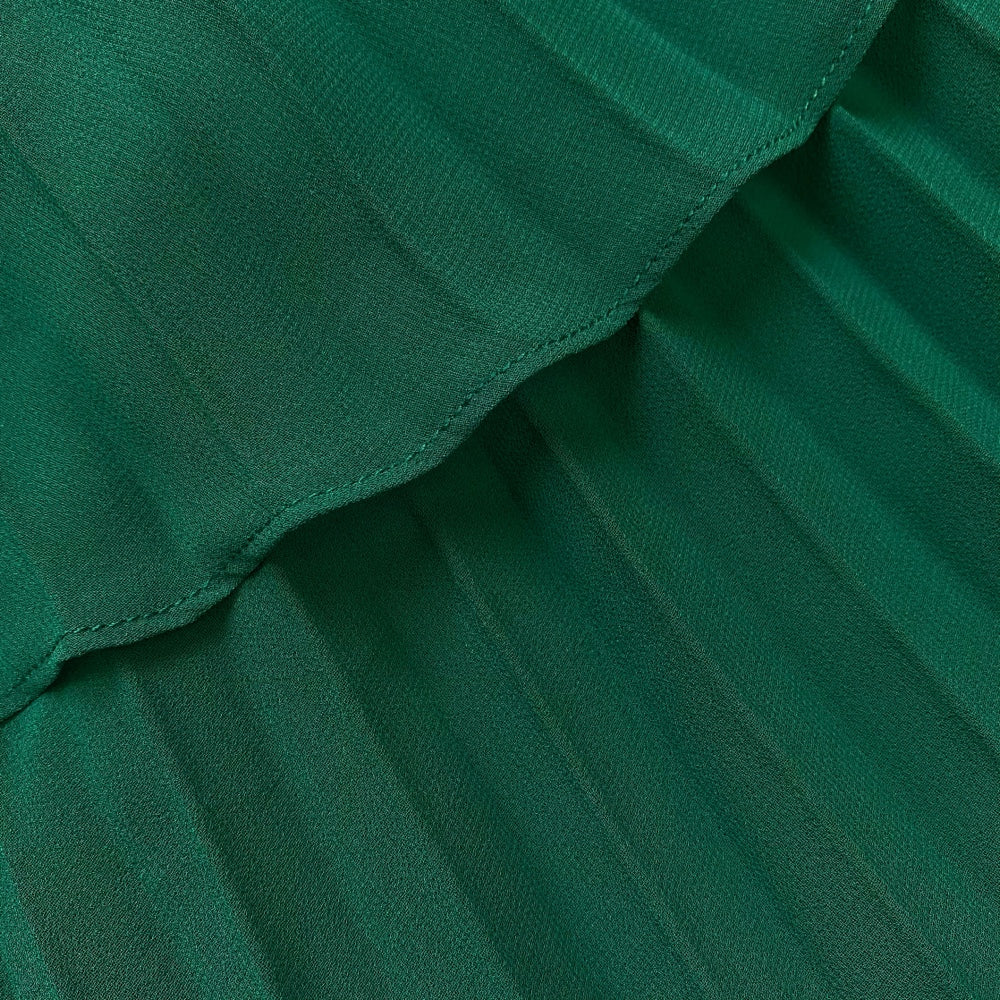 Green Cord Lace Tiered Midi Dress