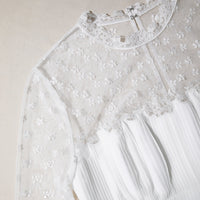 White Chiffon Tiered Midi Dress
