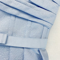 Blue Textured Off Shoulder Midi Dress