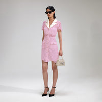 Pink Rose Lace Mini Dress