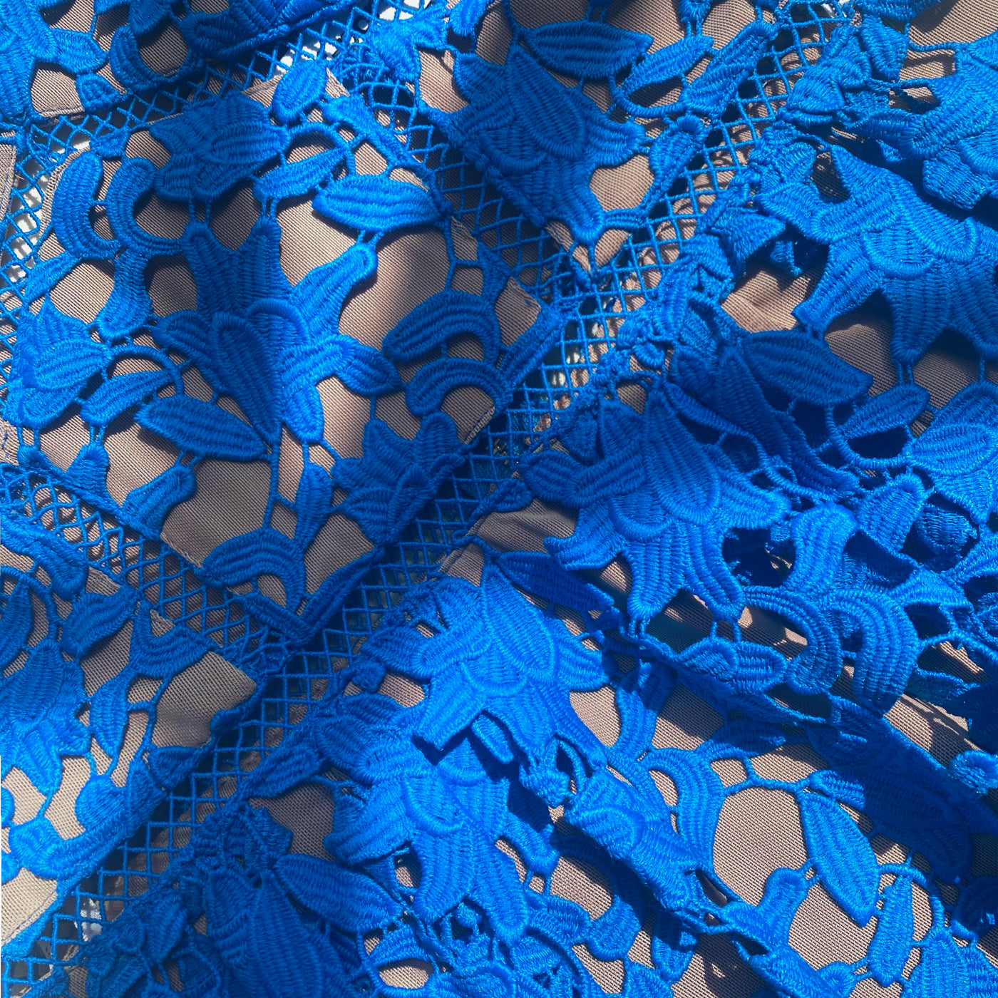 Vivid Blue Azaelea Lace Mini Dress