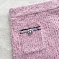 Pink Fluffy Knit Skirt