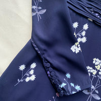 Navy Vintage Floral Midi Dress