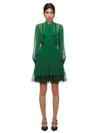 Green Chiffon Mini Dress