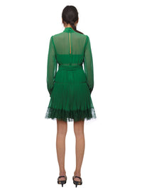 Green Chiffon Mini Dress